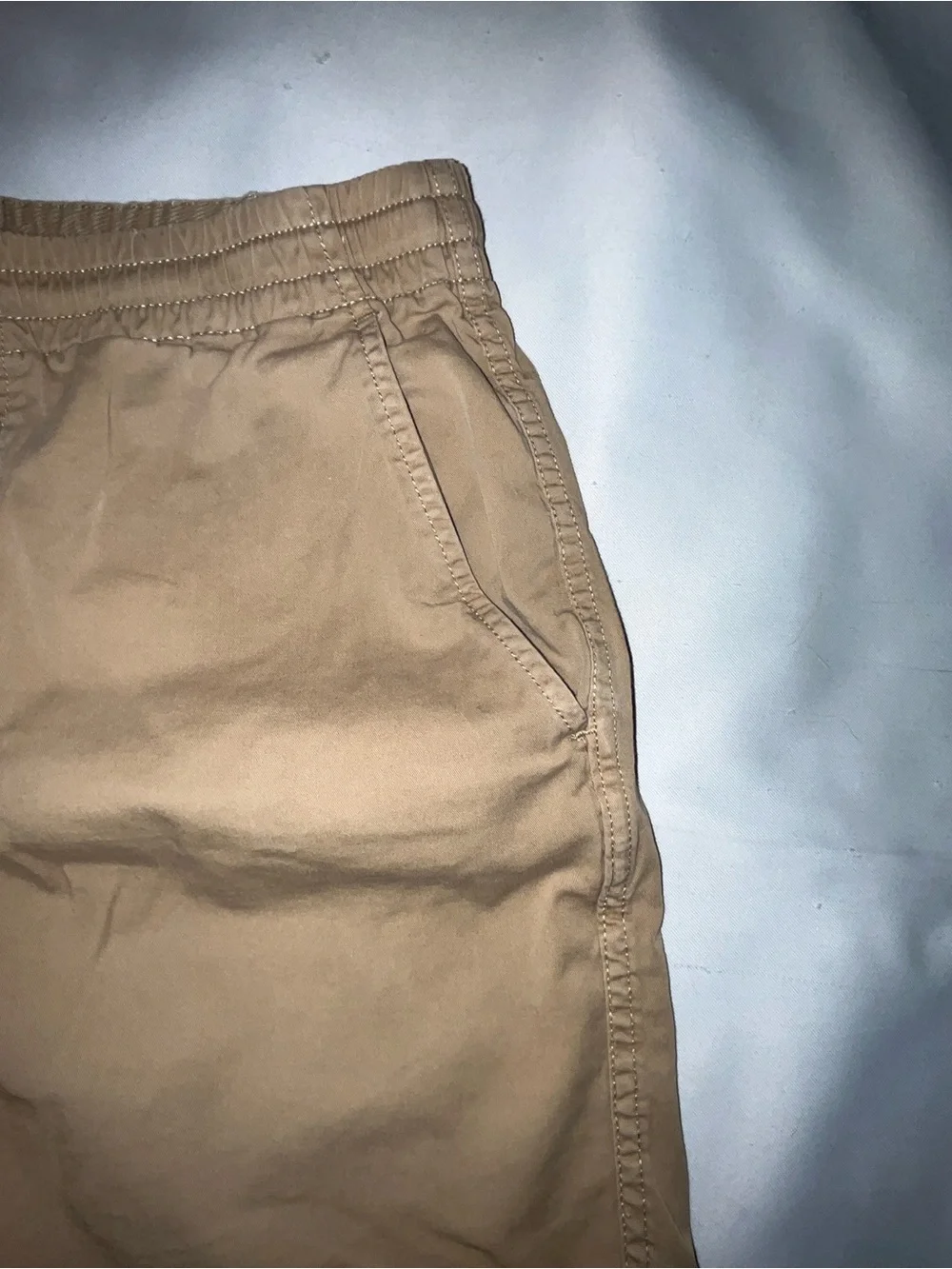 J. Crew Tan Khaki Shorts Drawstring waist Pockets Size Small